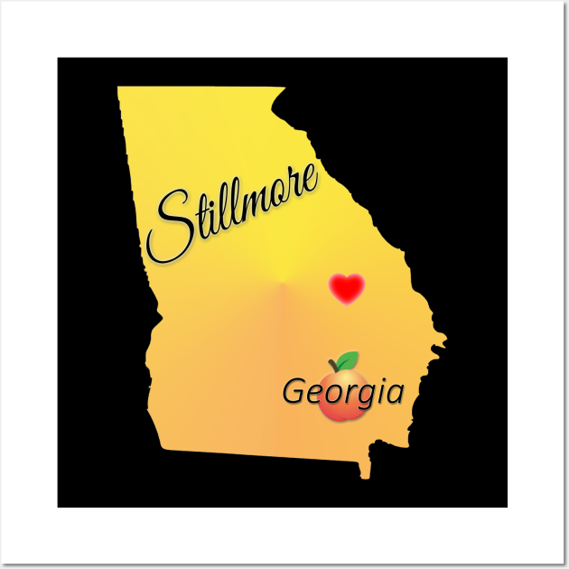 Stillmore state with heart locator Stillmore Posters and Art Prints TeePublic